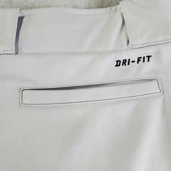 Nike Pants Mens Large Gray Baseball Softball Dri Fit Flat Front Swoosh Logo - Picture 9 of 11